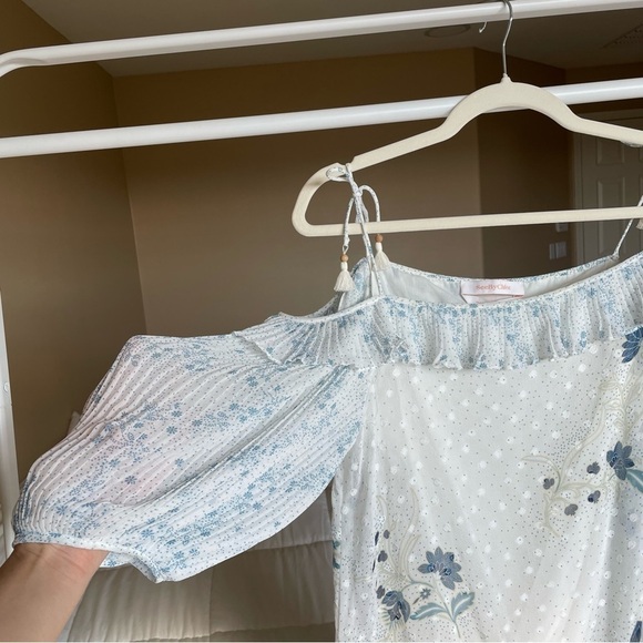 Chloe Floral and Polka Dot Georgette Dress - Picture 11 of 16